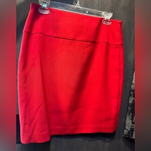 Tahari Size 6 Red Pencil Skirt